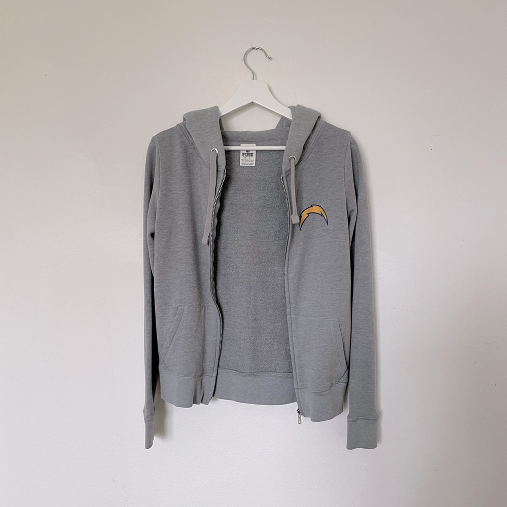VICTORIAS SECRET PINK CHARGERS FOOTBALL HOODIE